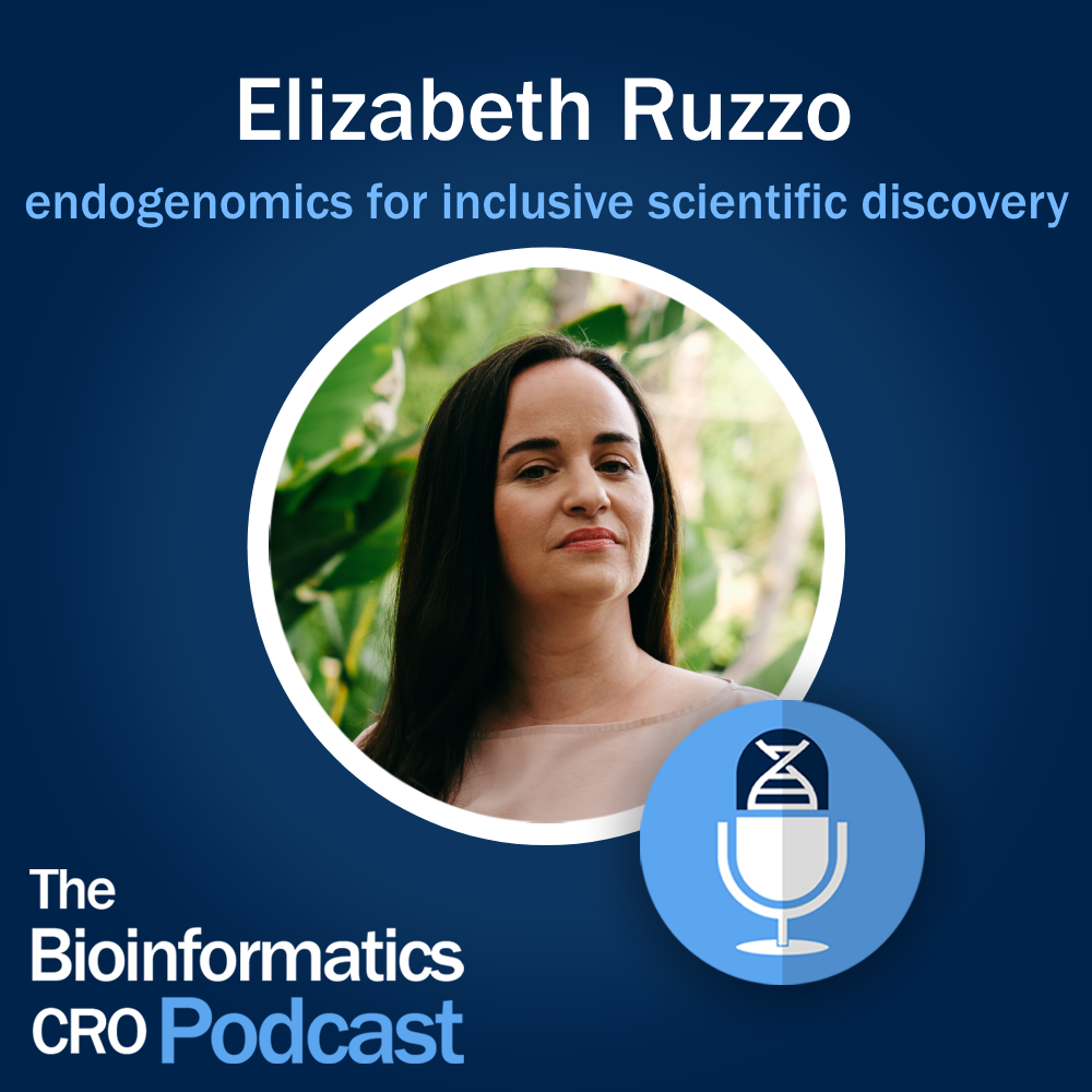 Cover art for The Bioinformatics CRO Podcast episode: Elizabeth Ruzzo - endogenomics for inclusive scientific discovery